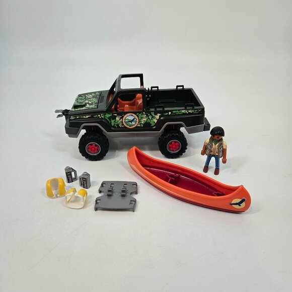 Vintage Playmobil Wild Life Adventure Pickup Truck with Canoe #5558 INCOMPLETE - Picture 1 of 12